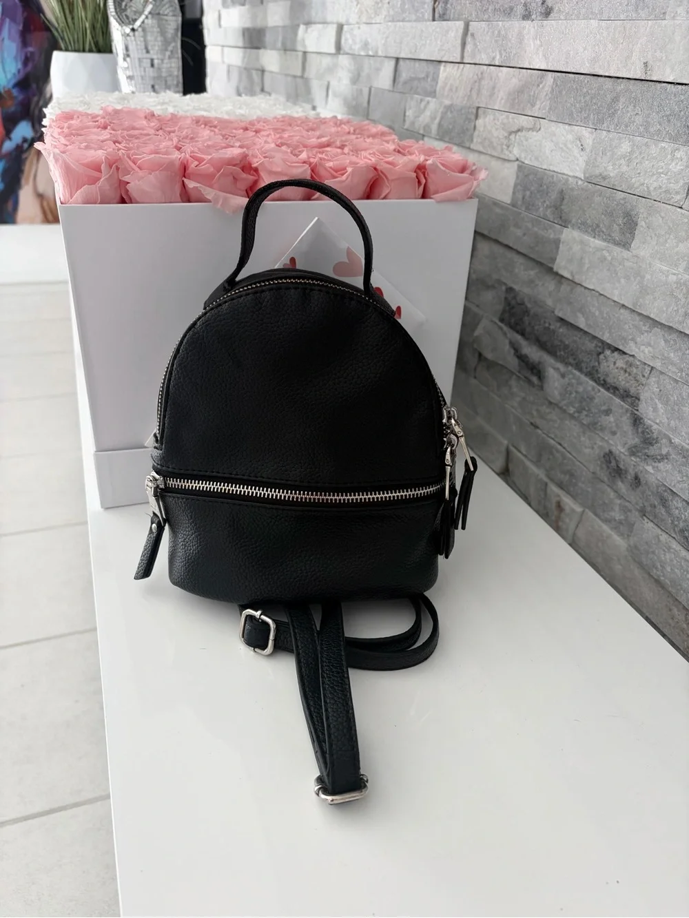Steve Madden Black Mini Backpack